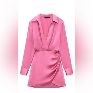 Zara Short Satin Effect Dress sz Med